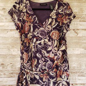 Axcess Purple Floral Shirt With Ties Size XL